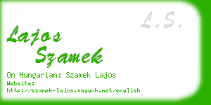 lajos szamek business card